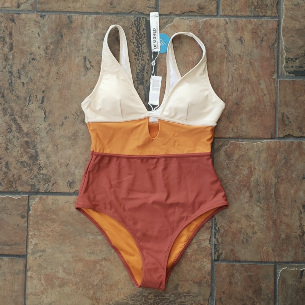 Ride Colorblock Keyhole Cutout One Piece, Size M